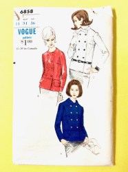 6858 1960S VOG 2 BREASTED SEAM JACKET POCKETS OR NOT PATTERN 12